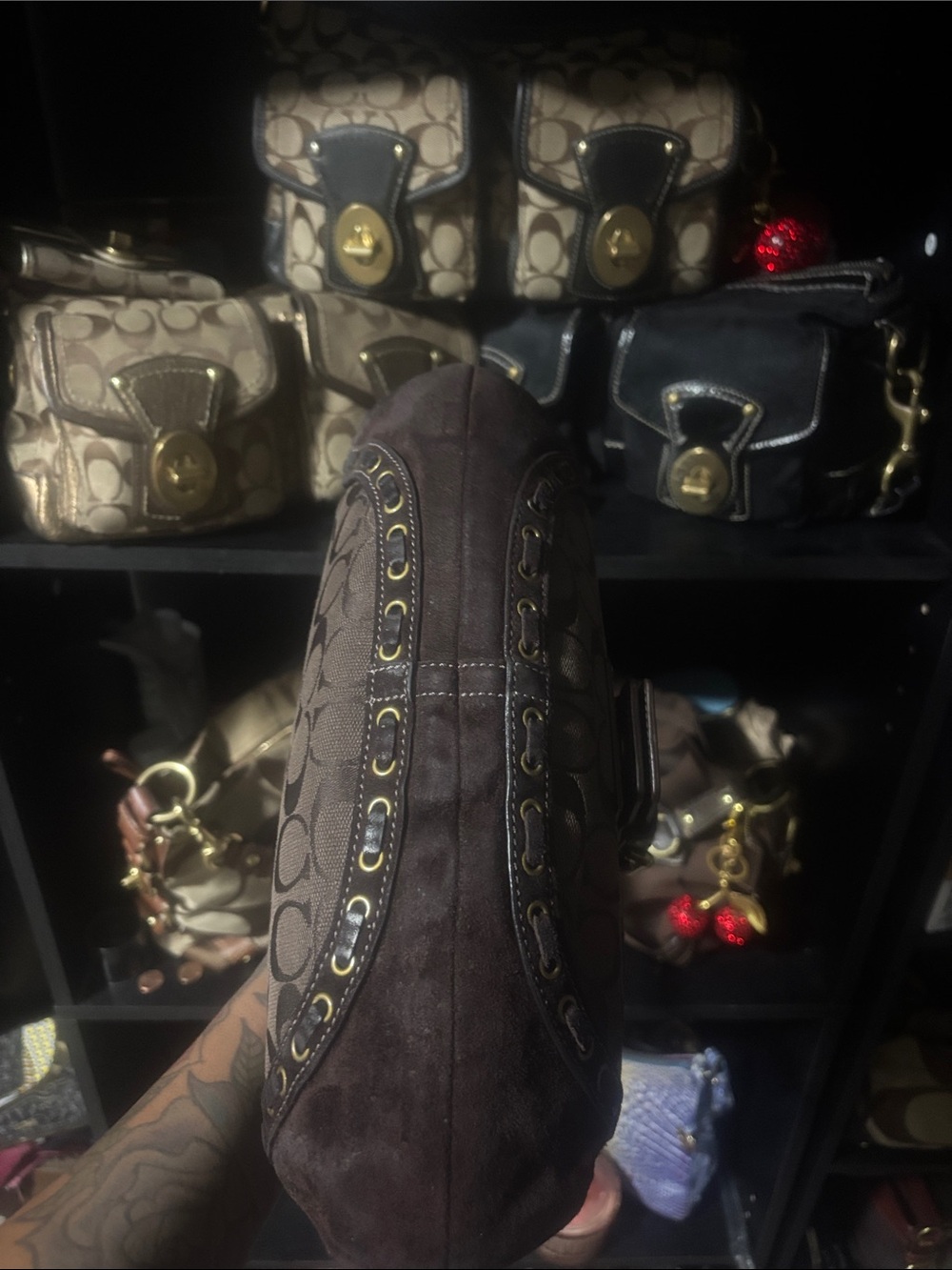 Rare Vintage Coach SoHo Shoulder Bag with Leopard calf hair and Lavender Trim - Picture 5 of 8